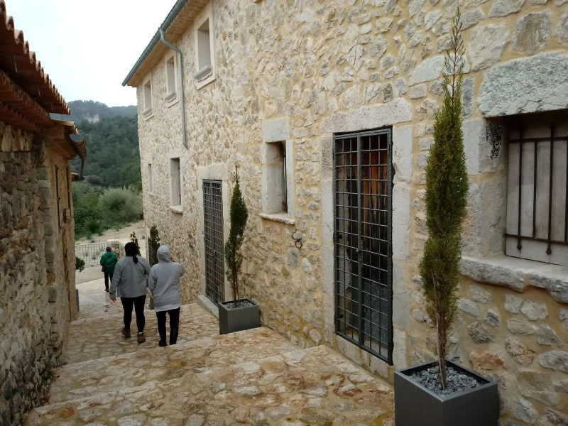 Calle i casas restauradas en Biniarroi